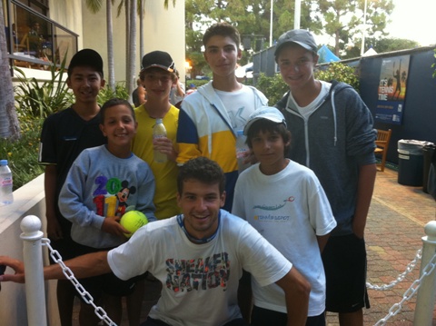 Dimitar Tennis Academy Tournament Travel Team with Grigor Dimitrov (BUL) at LA Open